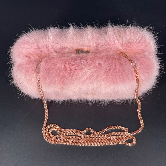 Skinnydip Faux Fur Box Clutch Bag In Pink - Picture 9 of 11